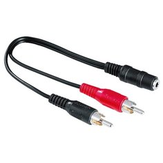 Адаптер HAMA mini jack 3.5 mm - 2 x RCA (00043254), черный, 0.1 м
