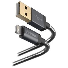 Кабель HAMA USB - Apple Lightning Metal (00173626) 1.5 м, черный