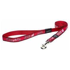 Поводок для собак Rogz Fancy Dress Beach bum L Red Bones 1.4 м 20 мм