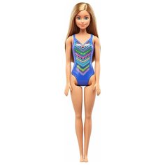 Кукла Barbie на пляже Голубой купальник, 30 см, FJD97