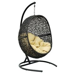 Подвесное кресло-кокон ЭкоДизайн FlyingRattan Lunar, black