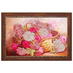 Рисунок на ткани «Конёк» 9723 Корзина с розами, 29/39 см