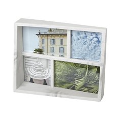 Фоторамка-коллаж Umbra Edge мрамор на 4 фото 10x10 см, 10x15 см белый