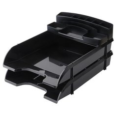 Набор 2 лотка для бумаг Attache + органайзер 10 отделений черный