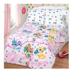 Постельное белье 1.5-спальное АртПостель Хвостики, бязь, 70 х 70 см, розовый