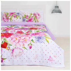 Постельное белье 1.5-спальное Этель Love, ранфорс, 50 х 70 см, белый/розовый/сиреневый