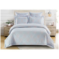 Постельное белье евростандарт Cleo Soft cotton 027-SC, жаккард, 50 х 70 и 70 х 70 см, голубой