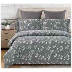 Постельное белье евростандарт Cleo Cotton jacquard 017-CJ, сатин-жаккард, 50 х 70 и 70 х 70 см, серый