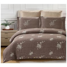 Постельное белье евростандарт Cleo Cotton jacquard 013-CJ, жаккард, 50 х 70 и 70 х 70 см, коричневый