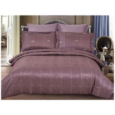 Постельное белье евростандарт Cleo Royal jacquard 014-RG, сатин, 50 х 70 и 70 х 70 см, фиолетовый