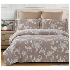Постельное белье евростандарт Cleo Cotton jacquard 018-CJ, сатин, 50 х 70 и 70 х 70 см, бежевый