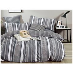 Постельное белье 1.5-спальное Cleo Satin de Luxe 714-SK, сатин, 70 х 70 см, серый