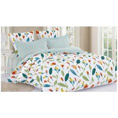 Постельное белье семейное Cleo Satin de Luxe 679-SK, сатин, 50 х 70 и 70 х 70 см, разноцветный