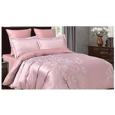 Постельное белье евростандарт Cleo Royal Jacquard 023-RG, жаккард, 50 х 70 и 70 х 70 см, розовый