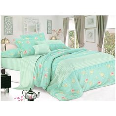 Постельное белье евростандарт Cleo Pure Cotton 167-PC, поплин, 50 х 70 и 70 х 70 см, мятный