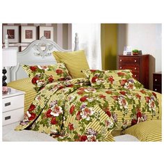 Постельное белье 2-спальное Valtery C-203, сатин, 50 х 70 и 70 х 70 см, бежевый