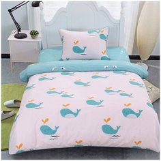 Постельное белье 1.5-спальное Sofi De MarkO Кит, сатин, 50 х 70 см, мультиколор