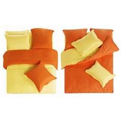 Постельное белье 1.5-спальное СайлиД L-2, сатин, 70 х 70 см, желтый/коричневый