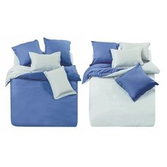 Постельное белье 2-спальное СайлиД L-8, сатин, 50 х 70 и 70 х 70 см, синий / голубой