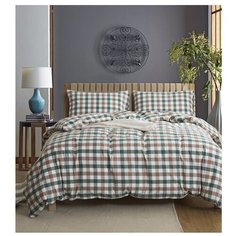 Постельное белье евростандарт СайлиД N-5, сатин, 70 х 70 см, коричневая клетка