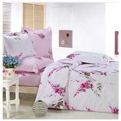 Постельное белье 2-спальное СайлиД B-59, сатин, 50 х 70 и 70 х 70 см, розовый