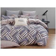 Постельное белье 1.5-спальное Cleo Satin de Luxe 701-SK, сатин, 70 х 70 см, синий/розовый