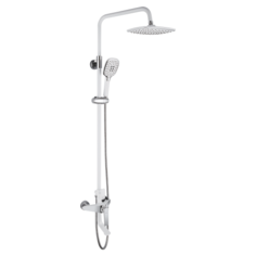 Душевая стойка Rose R1336 хром/белый