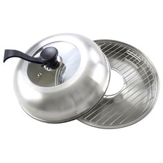 Сковорода-гриль Goodgrill Гриль-газ D-519, 33 см, с крышкой, серебристый