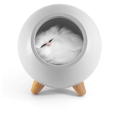 Ночник ЛЮЧИЯ 129 "Котенок в домике" белый, аккумуляторный, светодиодный, 1.2W, диммер, сенсорное управление, настольный Lucia