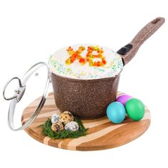 Форма для кулича - ковш 1,5 л 36,5х18х17 см Elan Gallery Гранит с носиком и съемной ручкой