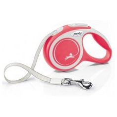 Поводок-рулетка для собак Flexi New Comfort XS ленточный красный/серый 3 м