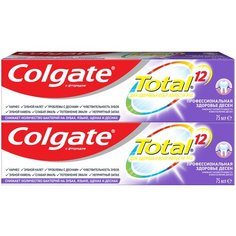 Зубная паста Colgate Total 12 Профессиональная Здоровье Десен комплексная антибактериальная, 75 мл, 2 шт.