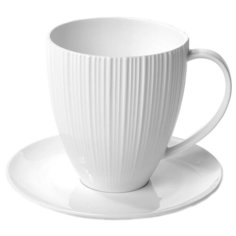 Fissman Чашка с блюдцем Elegance 400 мл white