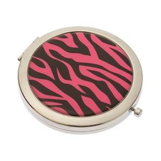 Зеркало косметическое карманное Dewal Beauty Дикая природа розовый тигр