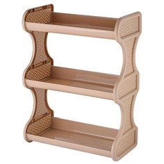 Полка навесная пластиковая трехсекционная кофейного цвета BranQ 1685