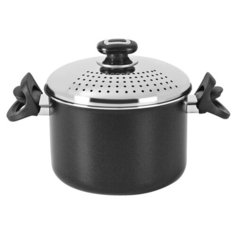 Кастрюля для спагетти MEHTAP 110-20 с крышкой, 20 см. Цвет черный. Объем 4,3 л Bohmann