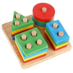 Игрушка деревянная Пирамида "Фигуры", Буратино