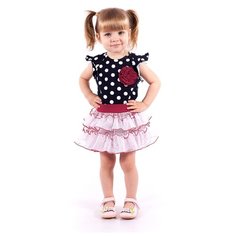 Юбка ДЮК318001/"Принцесса на горошине"/красный/////50-80 Апрель