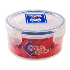 Good & Good Контейнер круглый 0.35 л R2-1, 12x12 см, прозрачный/синий
