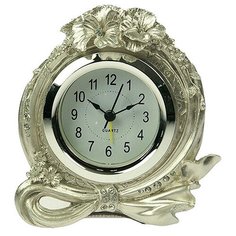 Часы настенные Русские подарки Гибискус серебристые, 8х13х15 см
