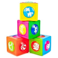 Пирамидка-Кубики "Умка" Цвета, Животные, Игрушки, Транспорт