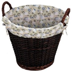 Корзина для хранения "Французский шик", с текстильным вкладышем, круглая, с двумя ручками Волшебная Страна