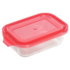 Контейнер LIMPIDO, 370 мл из жаропрочного стекла с крышкой из пластм,прямоуг,темп режим -20 до +200С Mallony