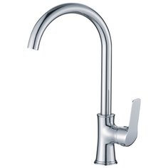 HAIBA, Смеситель для кухни (мойки) поворотный с высоким изливом, хромированный