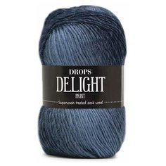 Пряжа DROPS Delight Print, цвет Синий, 5 мотков