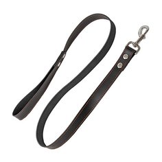 Поводок для собак кожаный, черный HOMEPET 25 ммх120 см