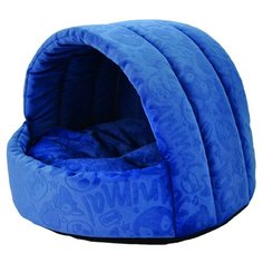 Домик Эстрада для домашних животных HOMEPET Велюр 44 см х 44 см х 36 см, синий