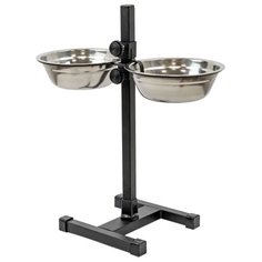 Подставка с мисками металлическая HOMEPET D 26 см 2х2,5л, регулируемая до 60 см