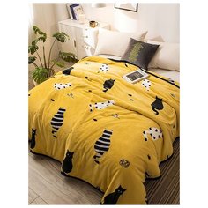 Покрывало Funfur Коты 180х200 см Желтый