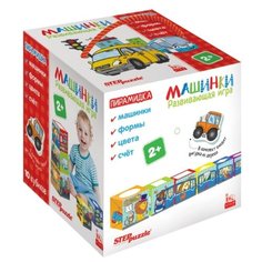 Развивающая игра "Машинки. Пирамидка. 10 кубиков" (IQ step)